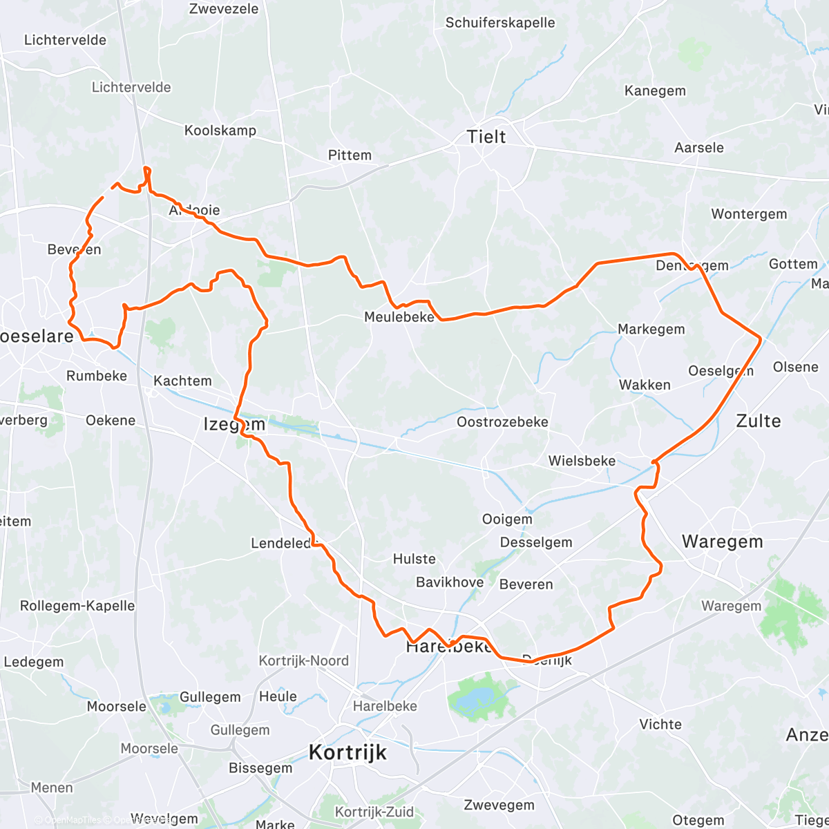 Map of the activity, 04/12/2025 Donderdagmarkt Harelbeke