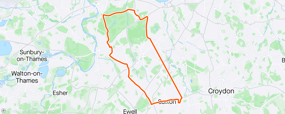 Map of the activity, Richmond Park with a tasty tailwind