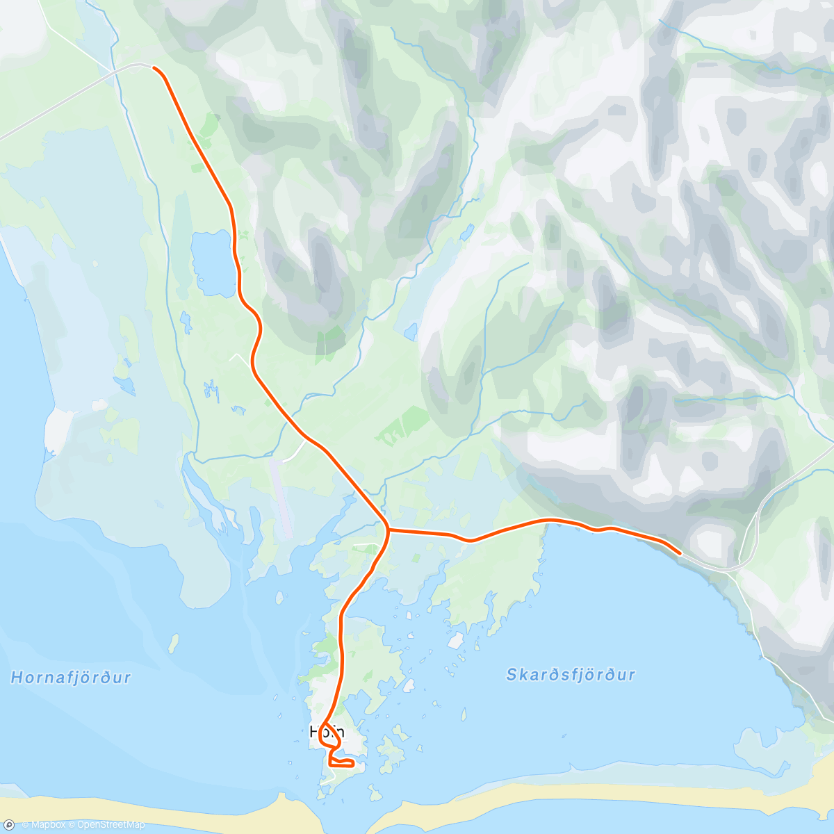 Map of the activity, ROUVY - GWA Iceland | Stage 4 - Höfn