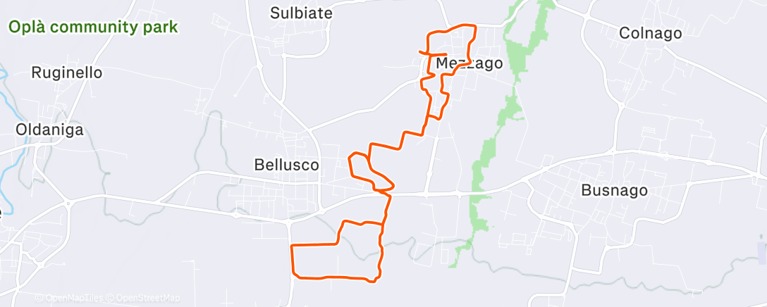 Map of the activity, Morning Run