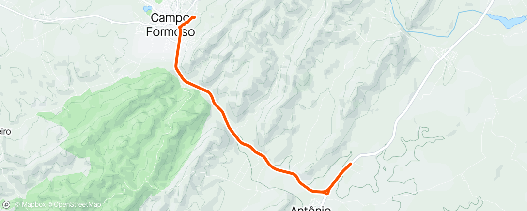 Map of the activity, Treino