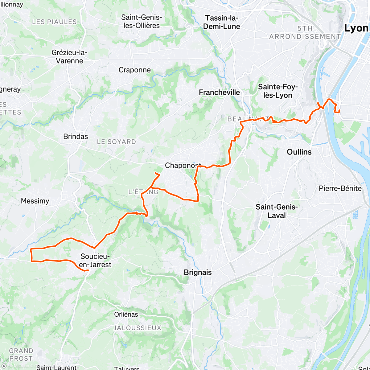 Map of the activity, SaintéLyon Sainté Sprint