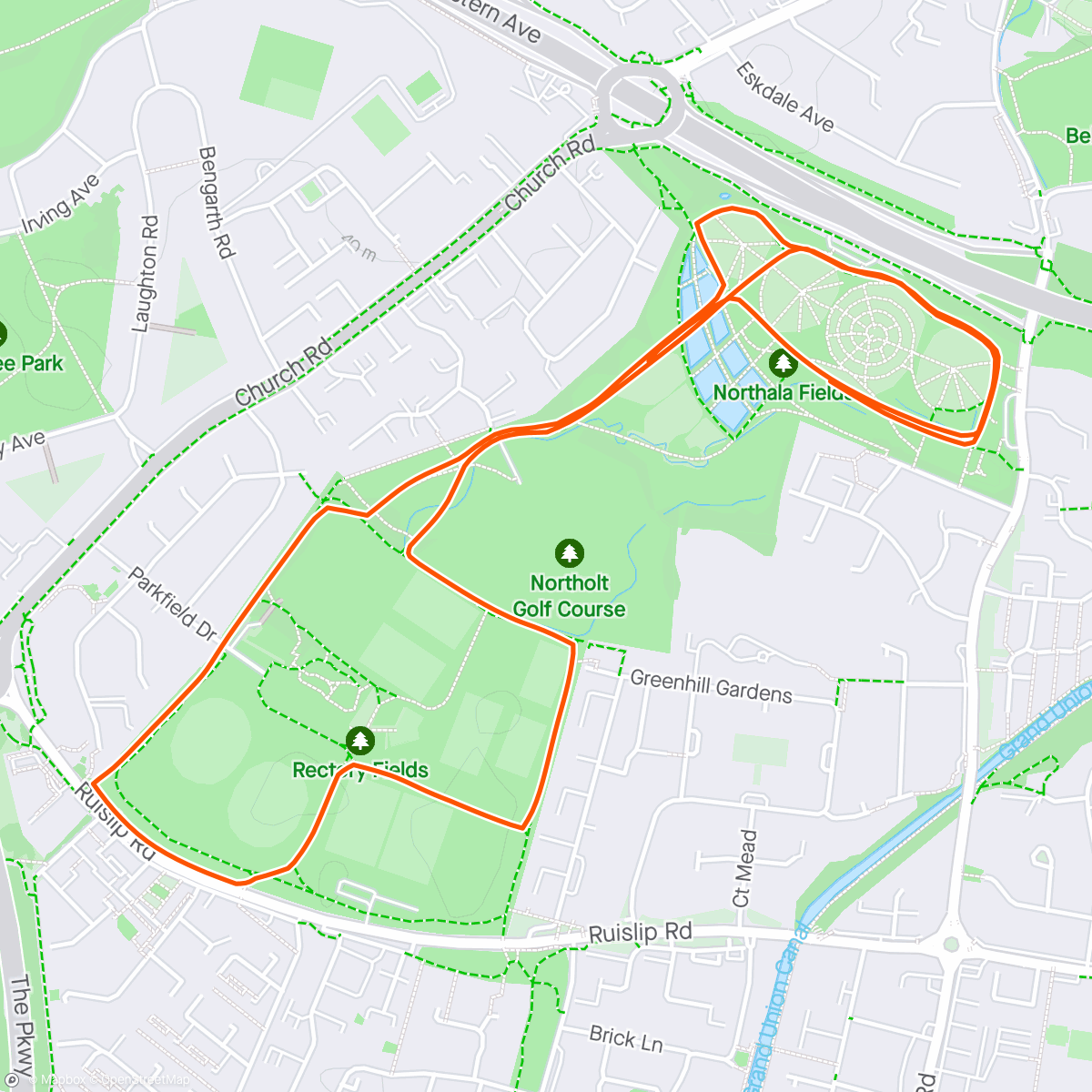 Map of the activity, 50th parkrun/ not 50th birthday