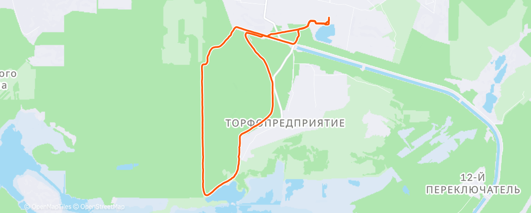 Map of the activity, Afternoon Run