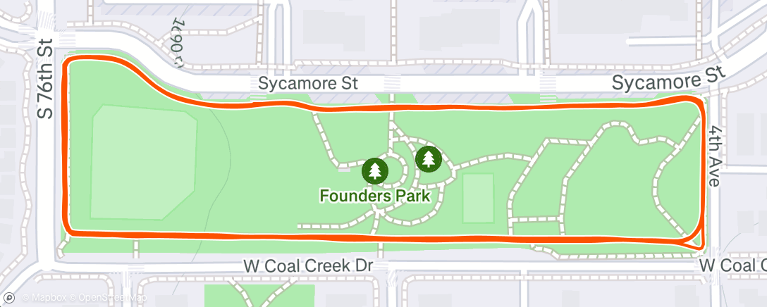 Map of the activity, Afternoon Run