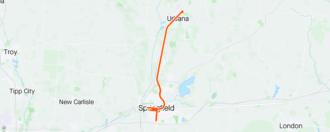 Map of the activity, Urbana>Springfield