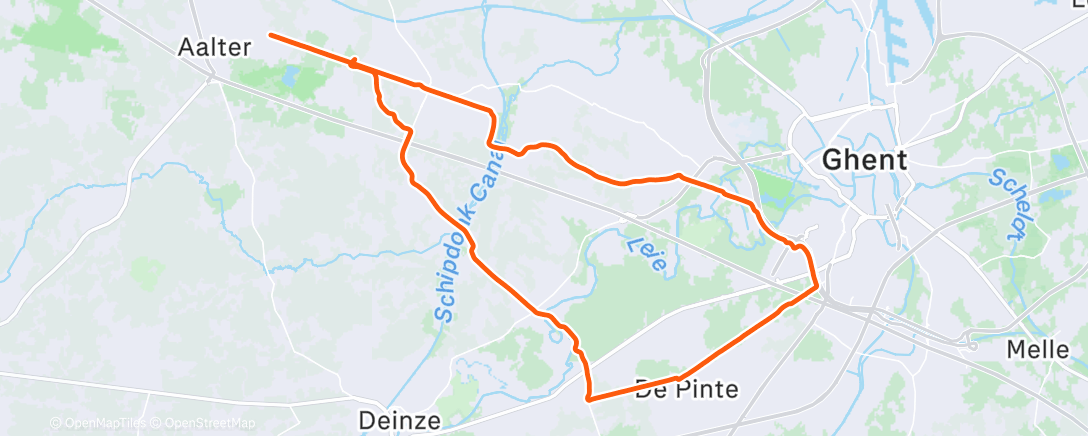 Map of the activity, Afternoon Ride