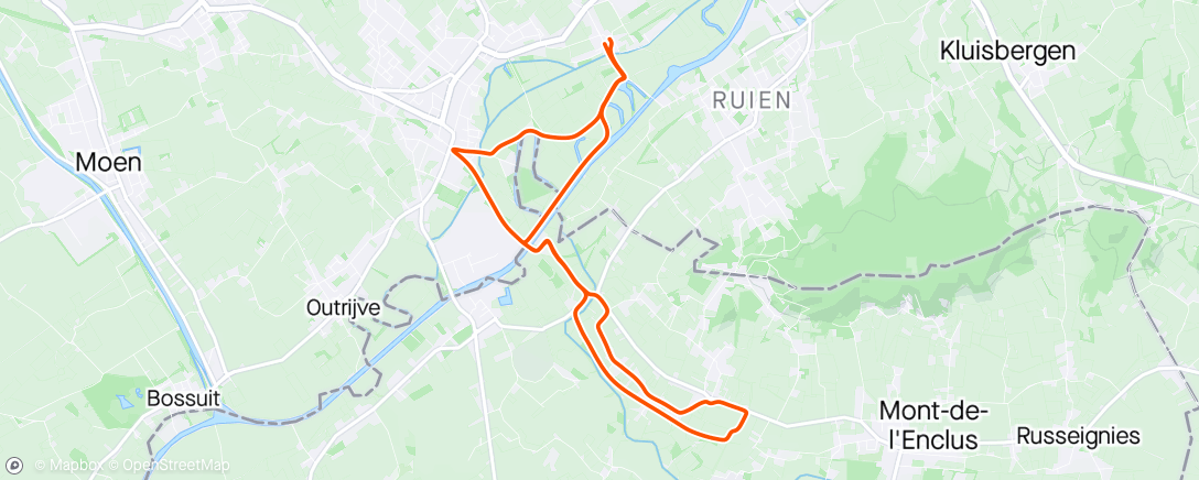 Map of the activity, Lunch Ride met Seppe