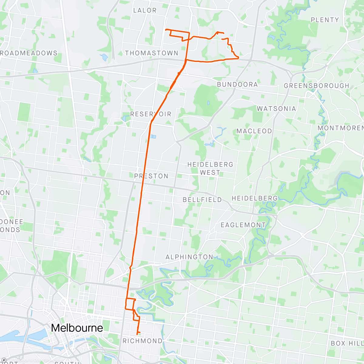 Mapa da atividade, Sunday ride to Richmond and a $10 haircut