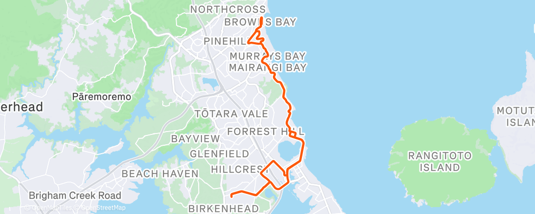 Map of the activity, Lunch Ride