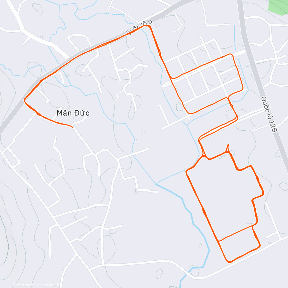 Map of the activity, Afternoon Run