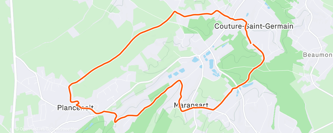 Map of the activity, Lunch Run