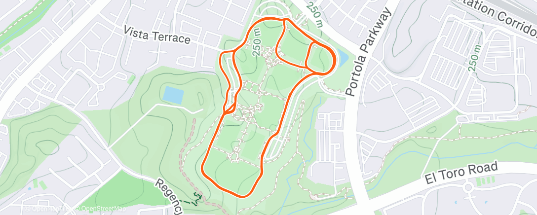 Map of the activity, Afternoon Run
