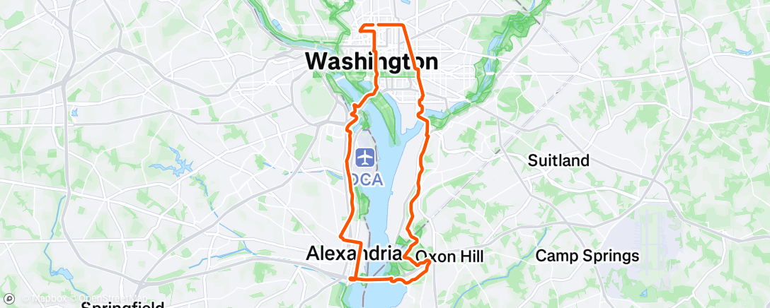 Map of the activity, 626 Alexandria -> Oxon Hill