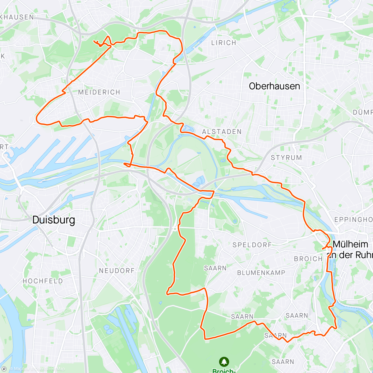 Map of the activity, 42 km Distanz Mammutmarsch Ruhrgebiet 2024