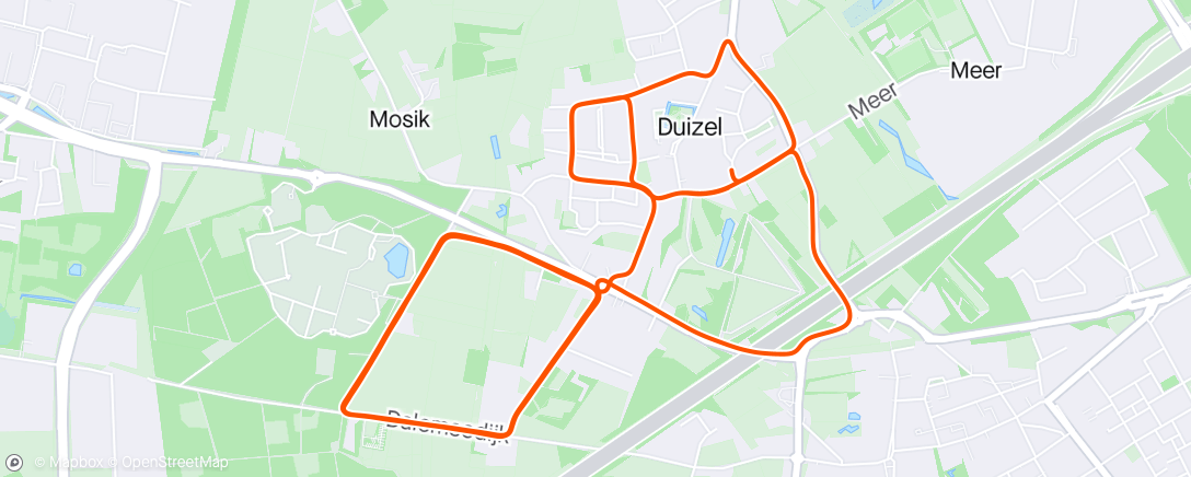Map of the activity, 7x4 min tempo, 2 min rust