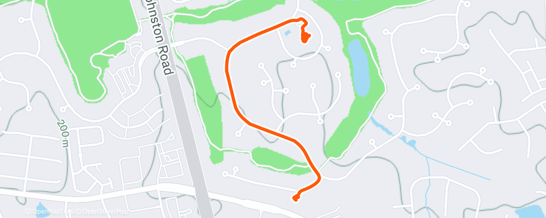 Map of the activity, Evening Tennis