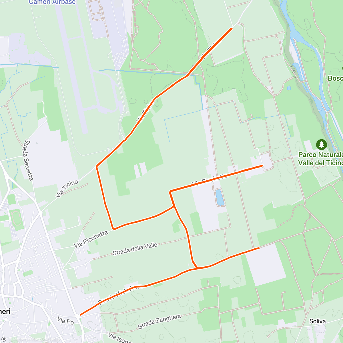 Map of the activity, 18 KM RUN at 4’:13”/km 💪 Day 74/84 LONDON MARATHON Training
