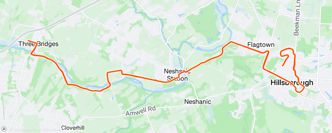 Mapa de la actividad (Neshanic Valley Long Run)