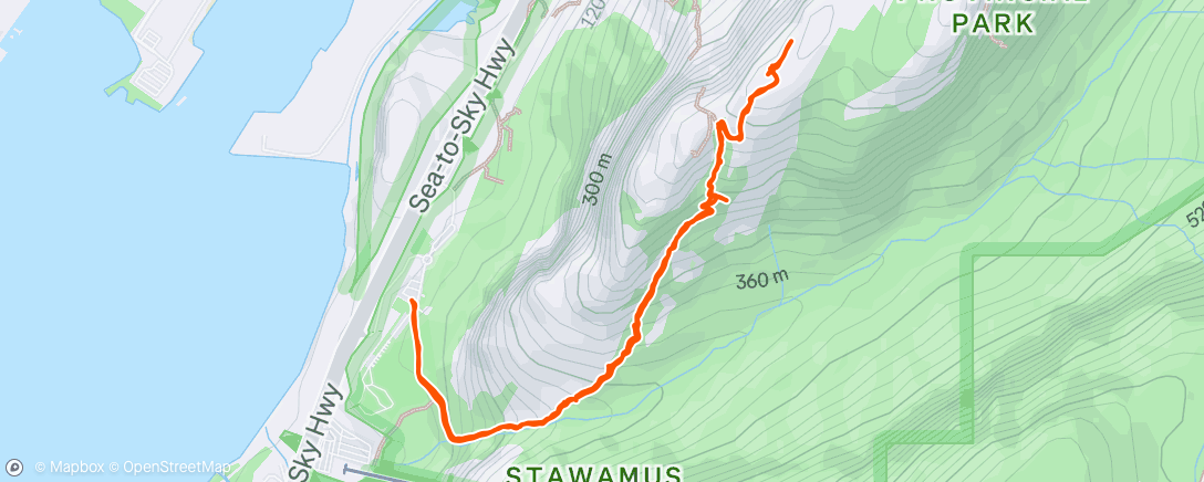 Map of the activity, Stawamus Chief