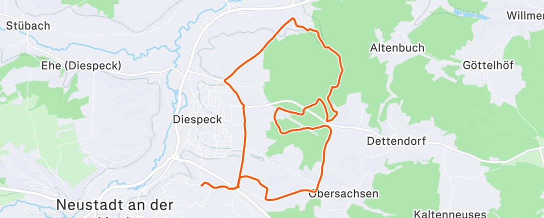 Map of the activity, Traillauf am Nachmittag