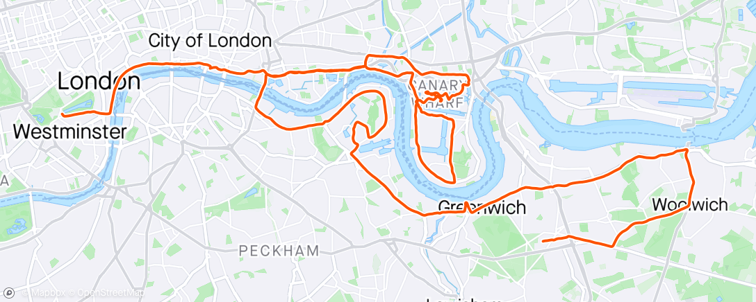 Map of the activity, London Marathon - 1 minute PB. Life in the old bloke yet