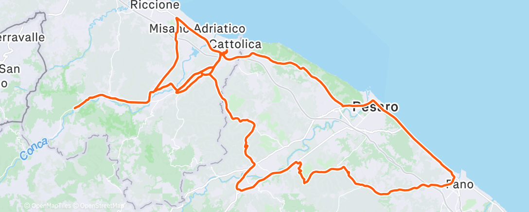 Map of the activity, Pedalata mattutina