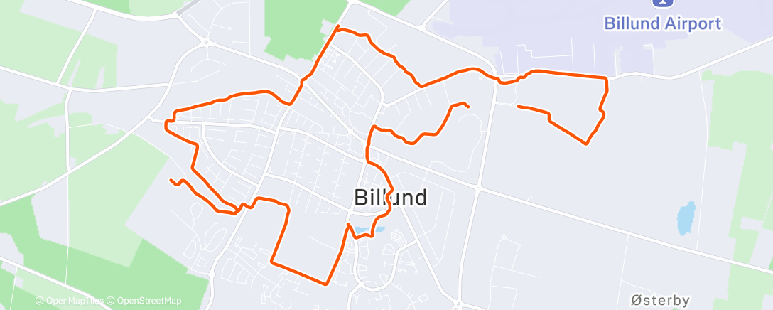 Map of the activity, Morgenløbetur rundt i Billund