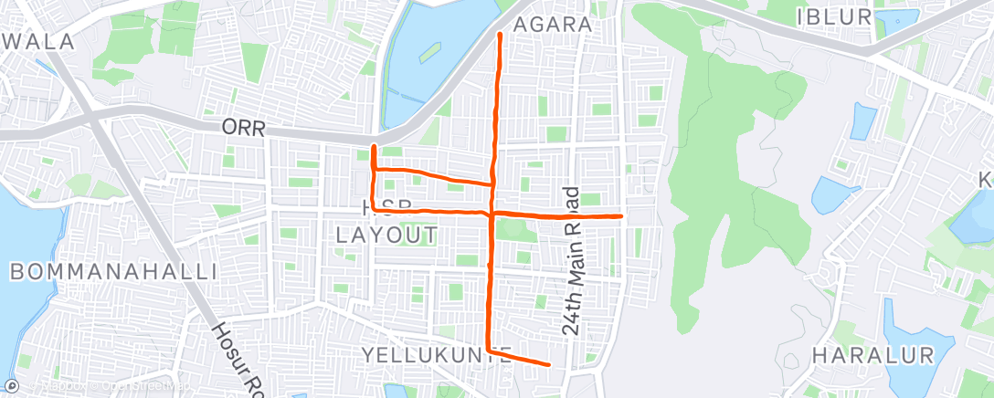 Map of the activity, Morning Run