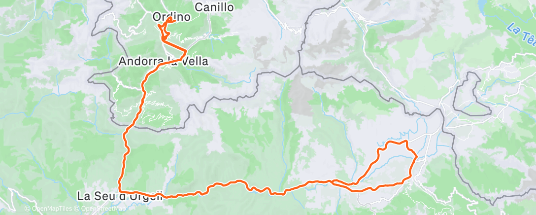 Map of the activity, Cycling