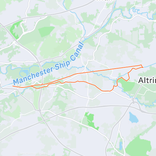 Lymm trail & canal inc Dunham Massey 25.8 km Gravel Cycling Route on