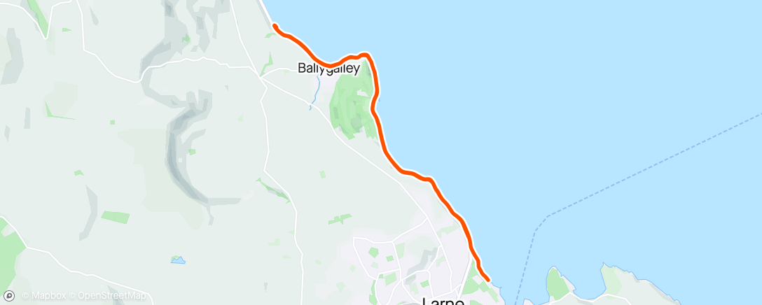Map of the activity, Larne 10 mile race