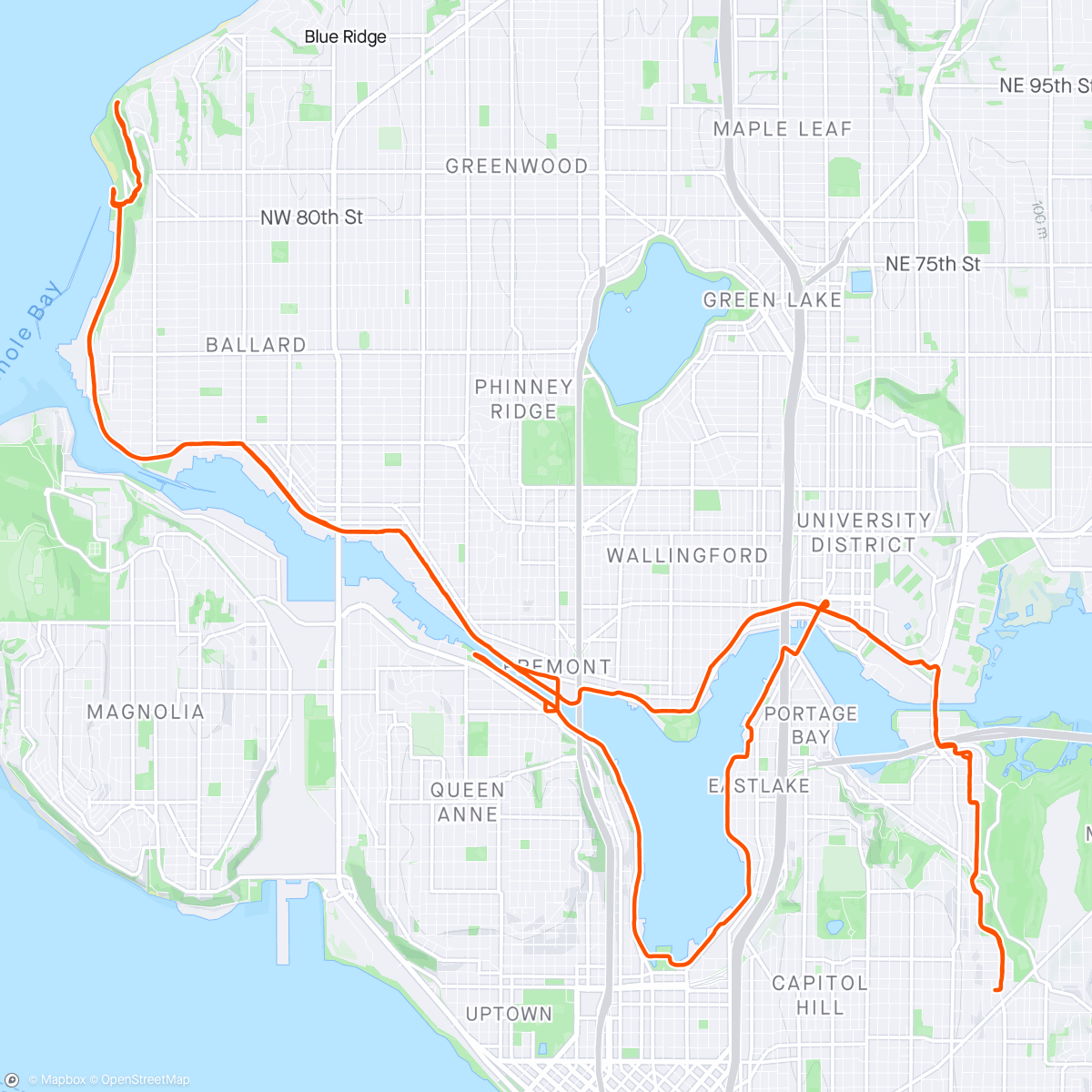 Map of the activity, Another sprint to the Golden Gardens sunset including fun trail sections😊