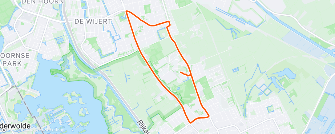 Map of the activity, 1e rit op de handbike 😄☀️