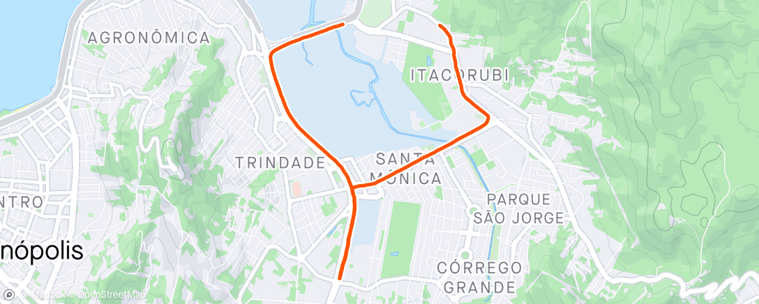 Map of the activity, Morning Run - Treino 1 / Semana 2 Ciclo 21km. 45’ fartlek - 15’ trote + 20’ sendo 10 x (1’ por 1’) + 10’ solto.