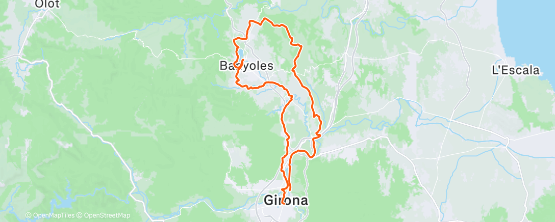 Map of the activity, Vuelta a Banyoles con Jetse y Mick