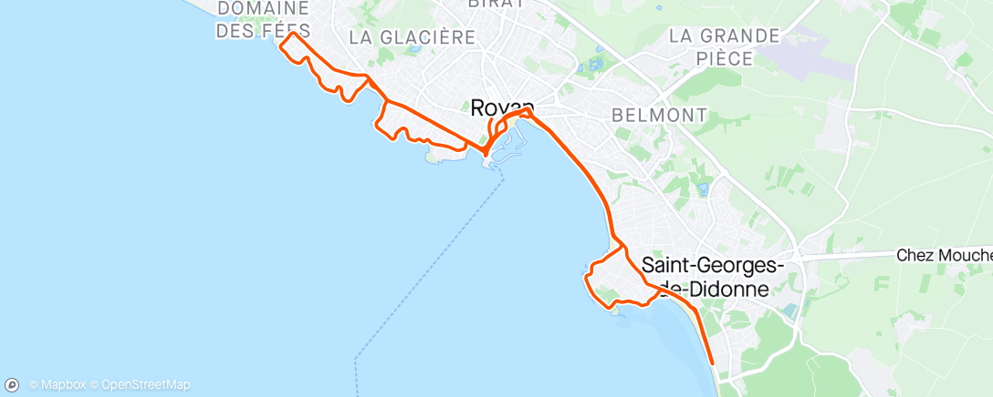Map of the activity, Marathon de royan 
19 ème de ma catégorie 
74 au général sur 1042