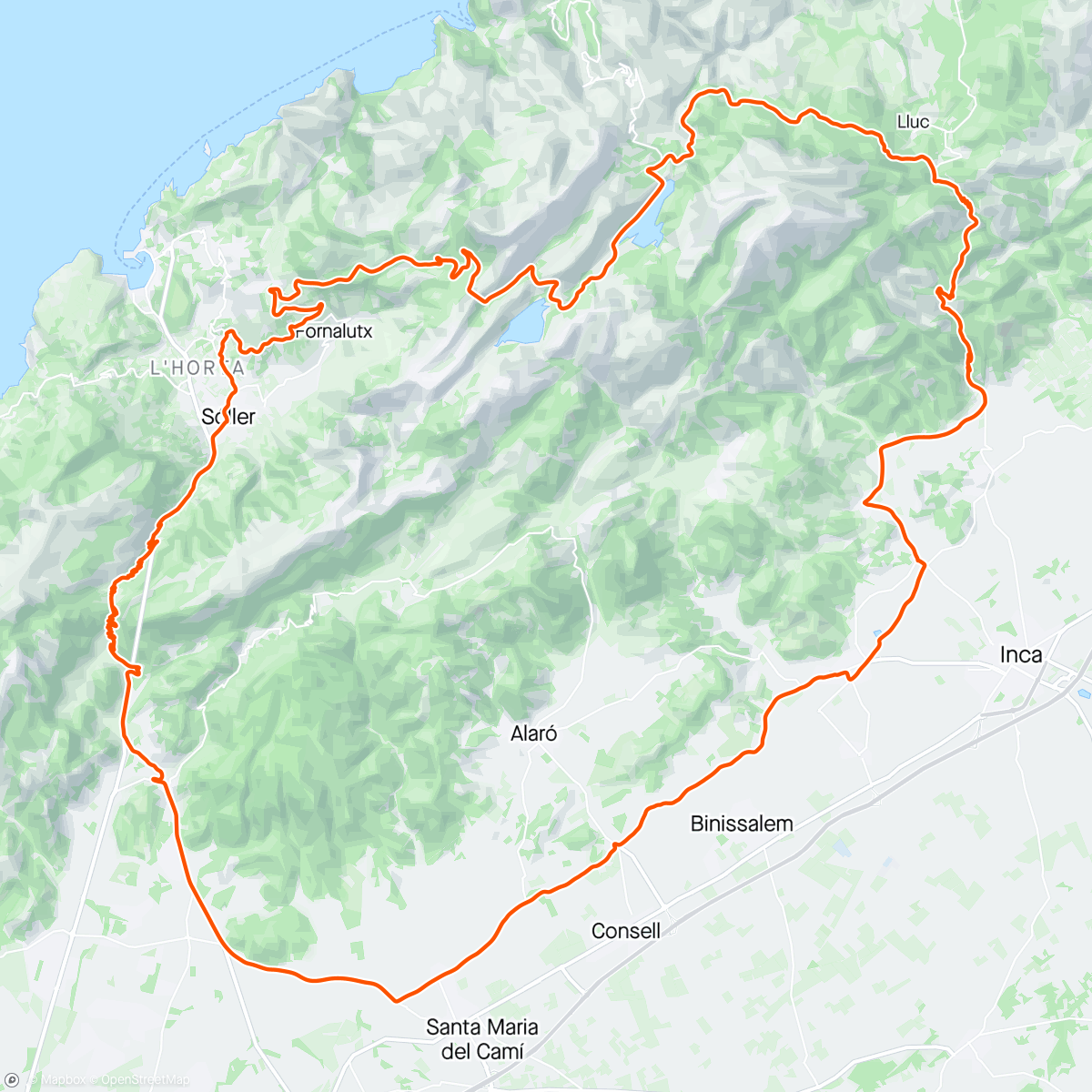 Map of the activity, Mancor de la Vall Soller loop