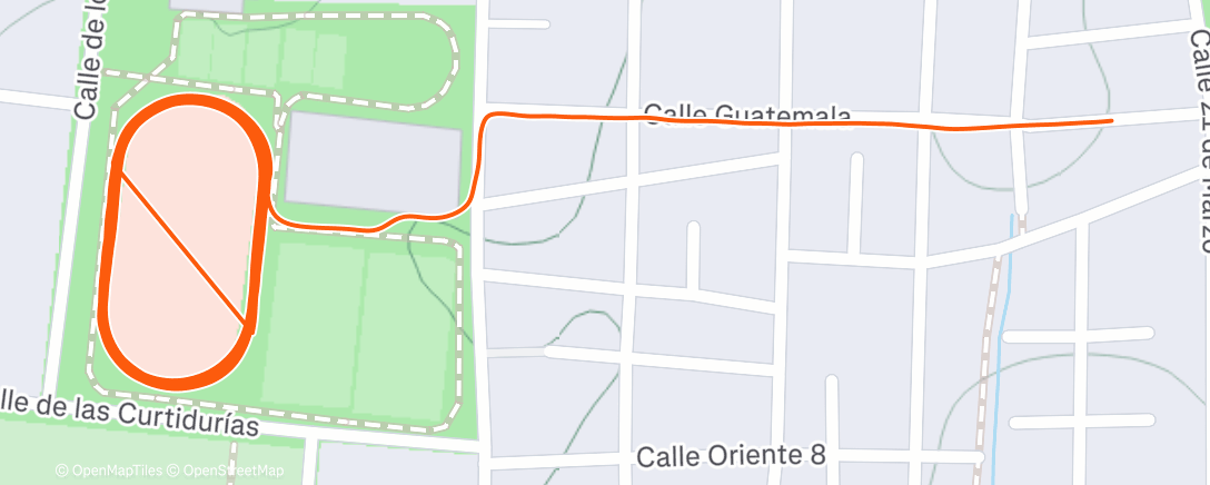 Map of the activity, Carrera por la mañana