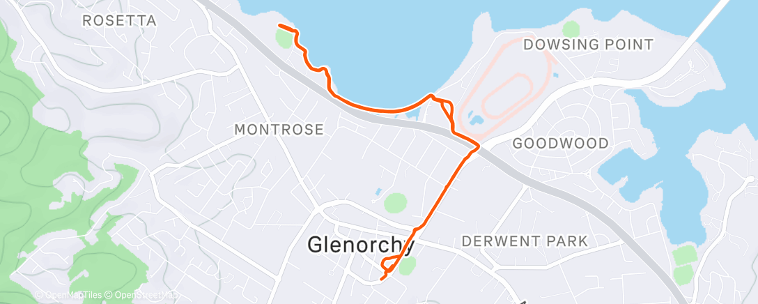 Map of the activity, Flat foreshore run = windy run!