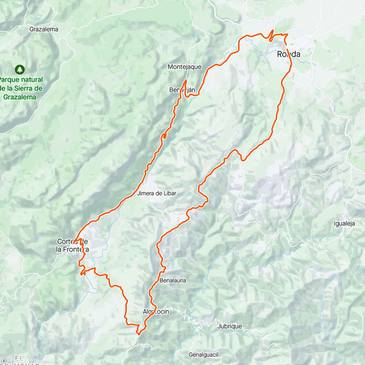 Map of the activity, Sunhillcycling Cortes