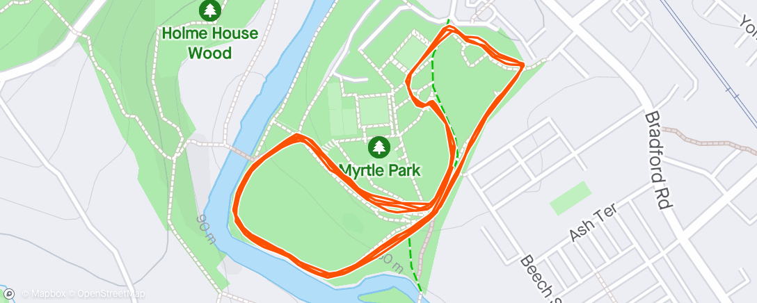 Map of the activity, Myrtle Parkrun