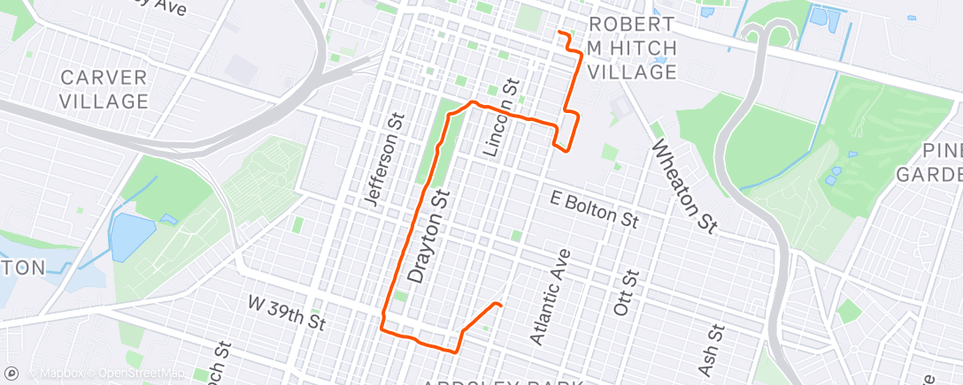 Map of the activity, Lunch Run