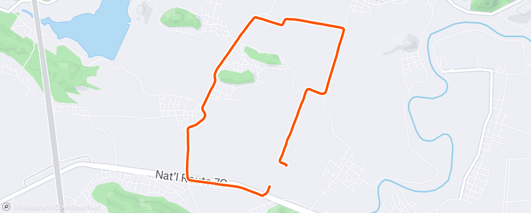 Map of the activity, Afternoon Run