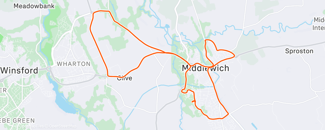 Map of the activity, Afternoon Run