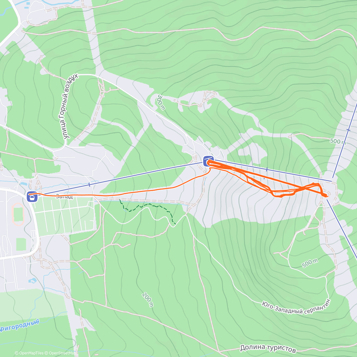 Карта физической активности (Afternoon Alpine Ski)