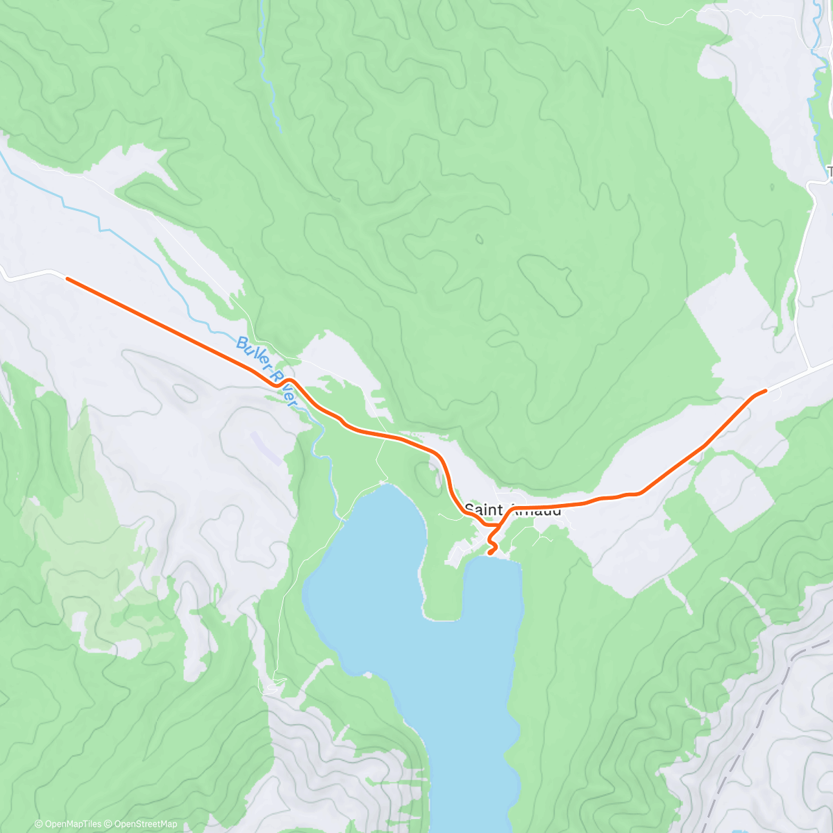 Map of the activity, ROUVY - 100 miles down the Buller River
