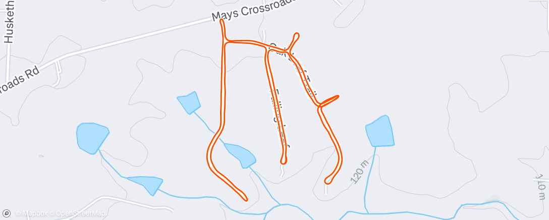 Map of the activity, Afternoon Run