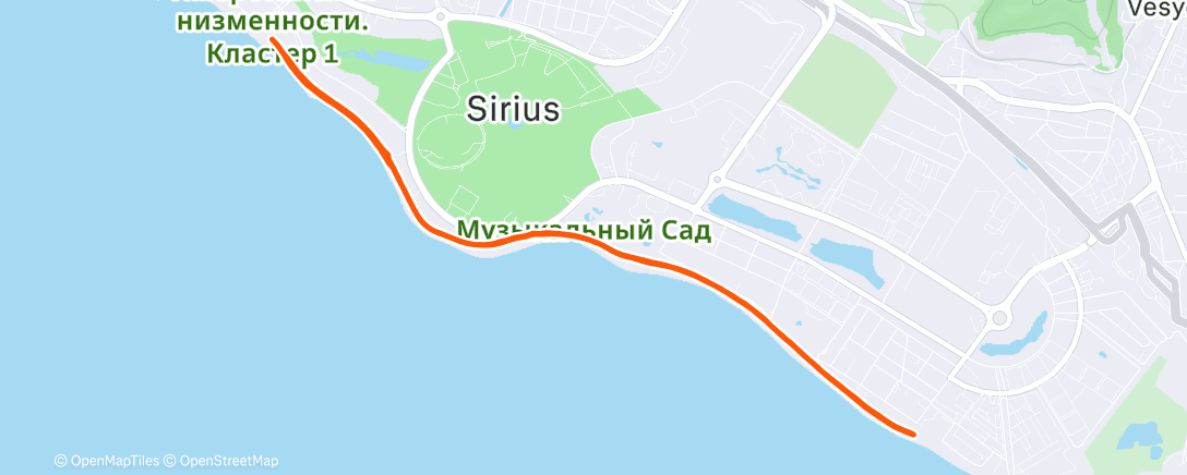 Map of the activity, Дневной забег