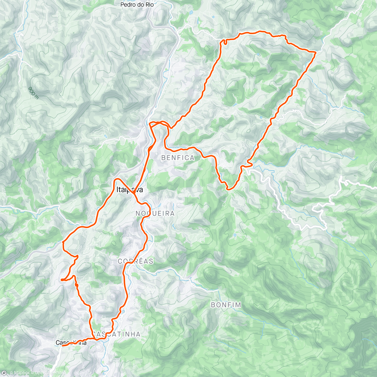 Map of the activity, Backroads of Itaipava